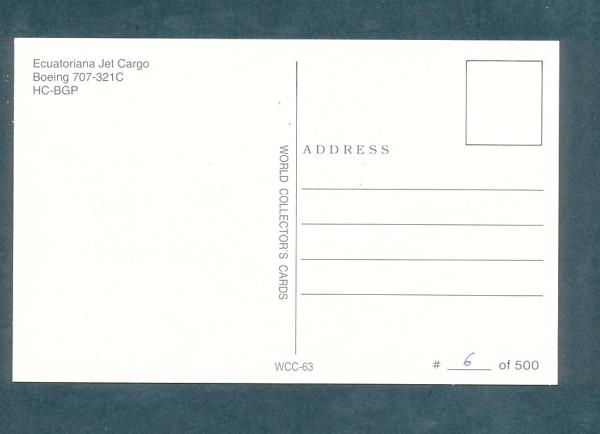 Ecuatoriana Jet Cargo, Boeing 707 - 321 C